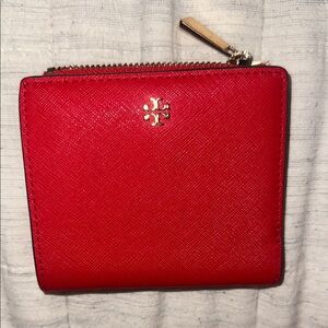 Tory Burch Red Saffiano Leather Wallet